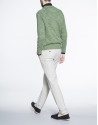Green cable stitch V neck sweater 