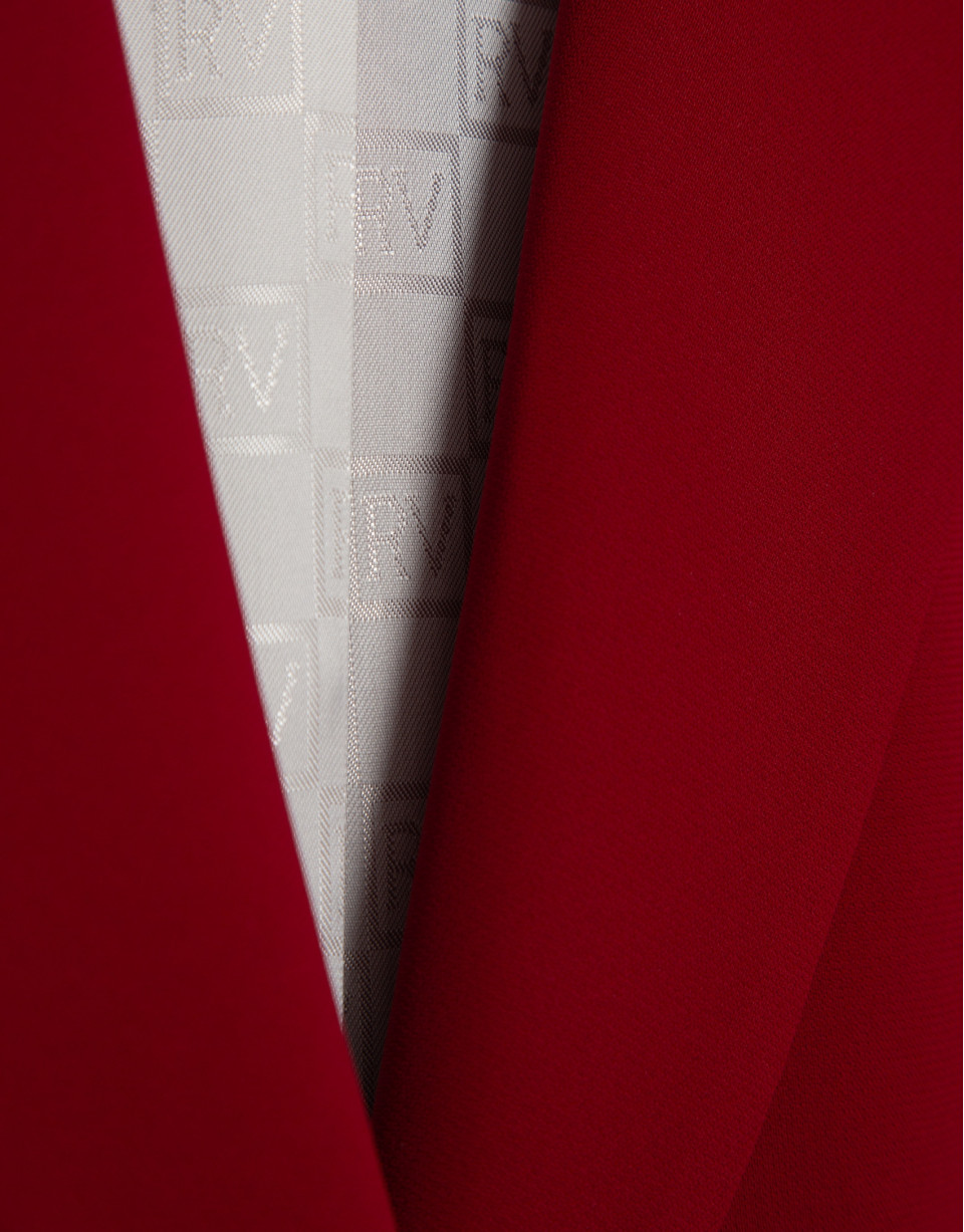 Blazer de un botón crepé rojo