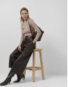 Pantalón ancho napa marrón