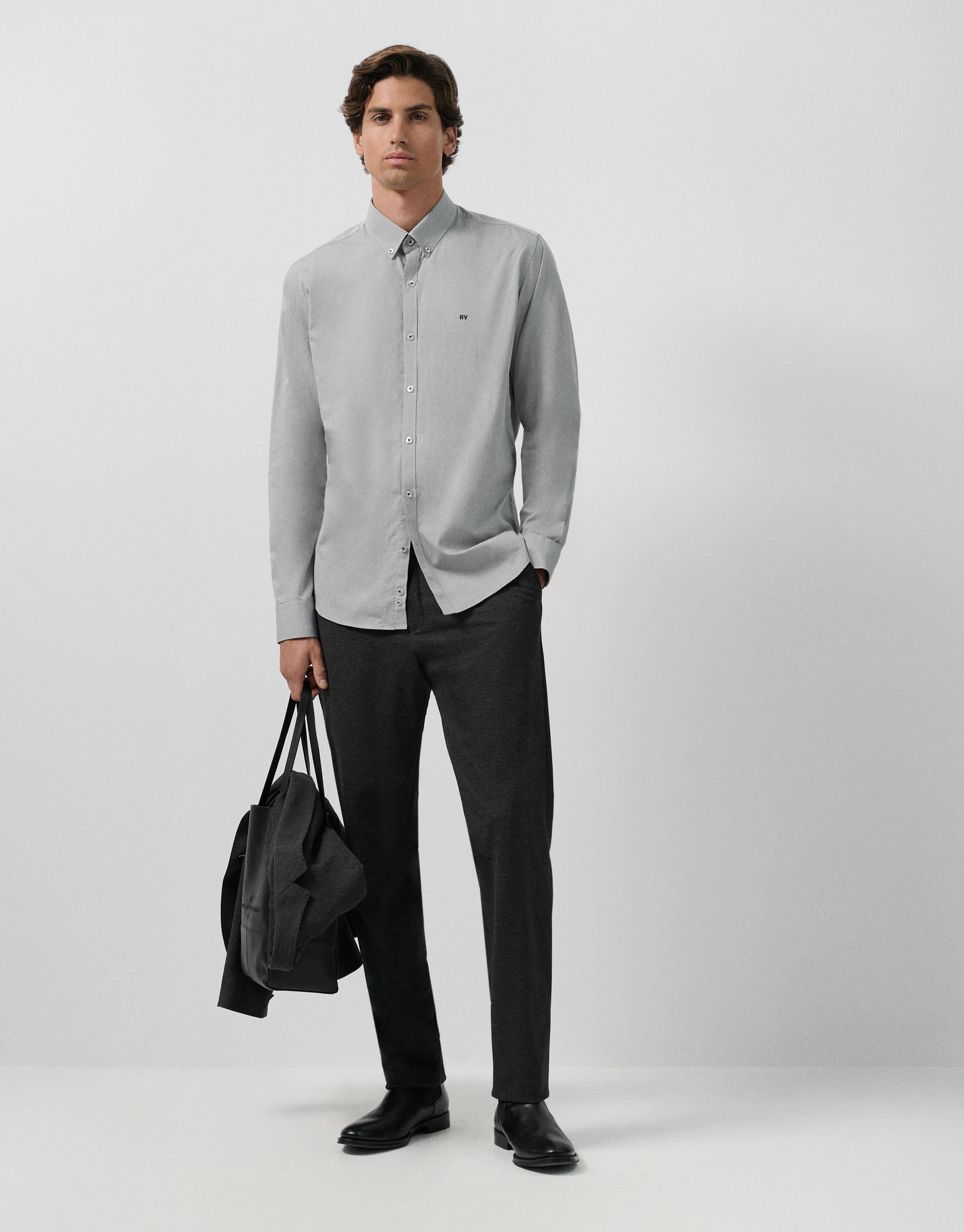 Pantalón separate punto roma gris oscuro | Roberto Verino