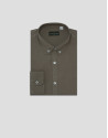Camisa sport regular tintada caqui - Hombre | Roberto Verino