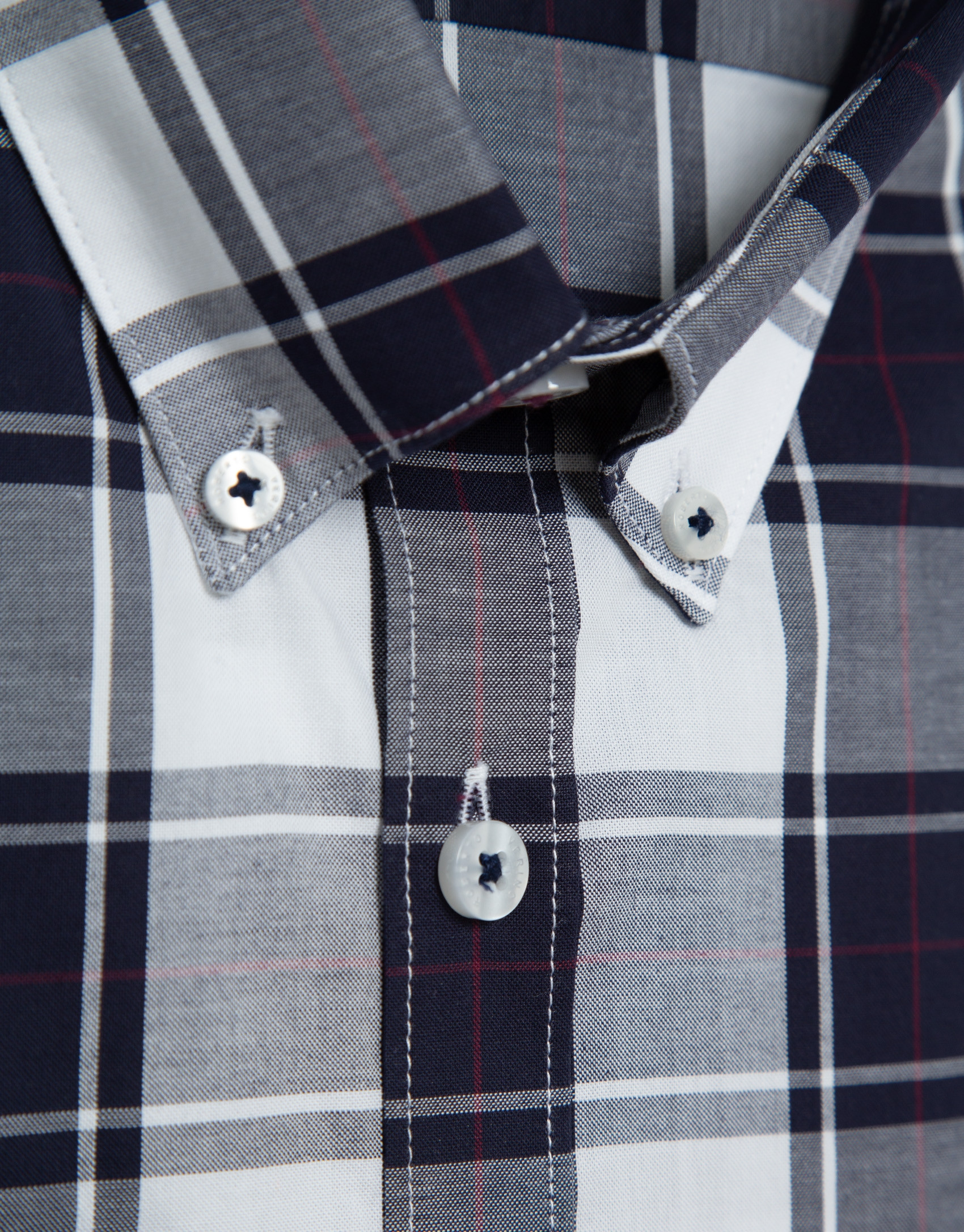 Camisa sport slim cuadros blanco perfiles ... | Roberto Verino