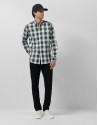 Slim fit green checked sport shirt with ... | Roberto Verino