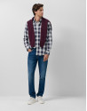 Slim fit white checked sport shirt with ... | Roberto Verino