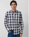 Camisa sport slim cuadros blanco perfiles ... | Roberto Verino