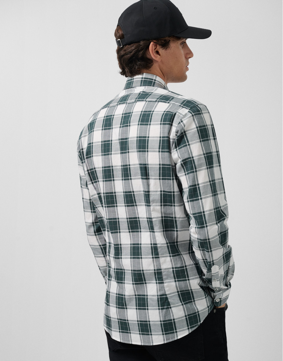 Camisa sport slim cuadros verde perfiles ... | Roberto Verino