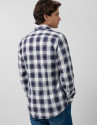 Slim fit white checked sport shirt with ... | Roberto Verino