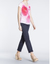 Pink floral print top. 