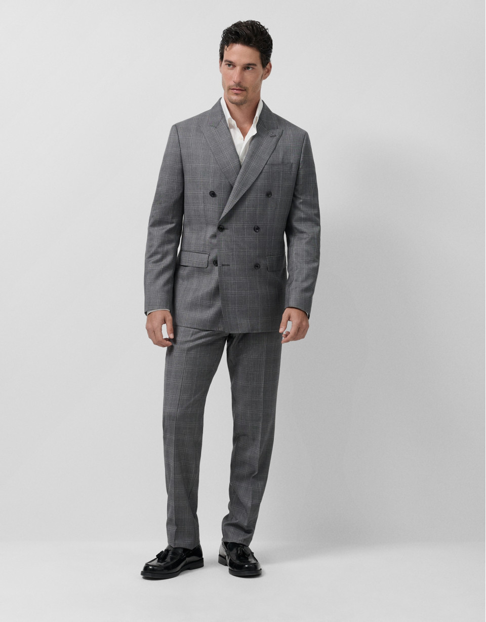 Half canvas virgin wool suit in grey tones | Roberto Verino