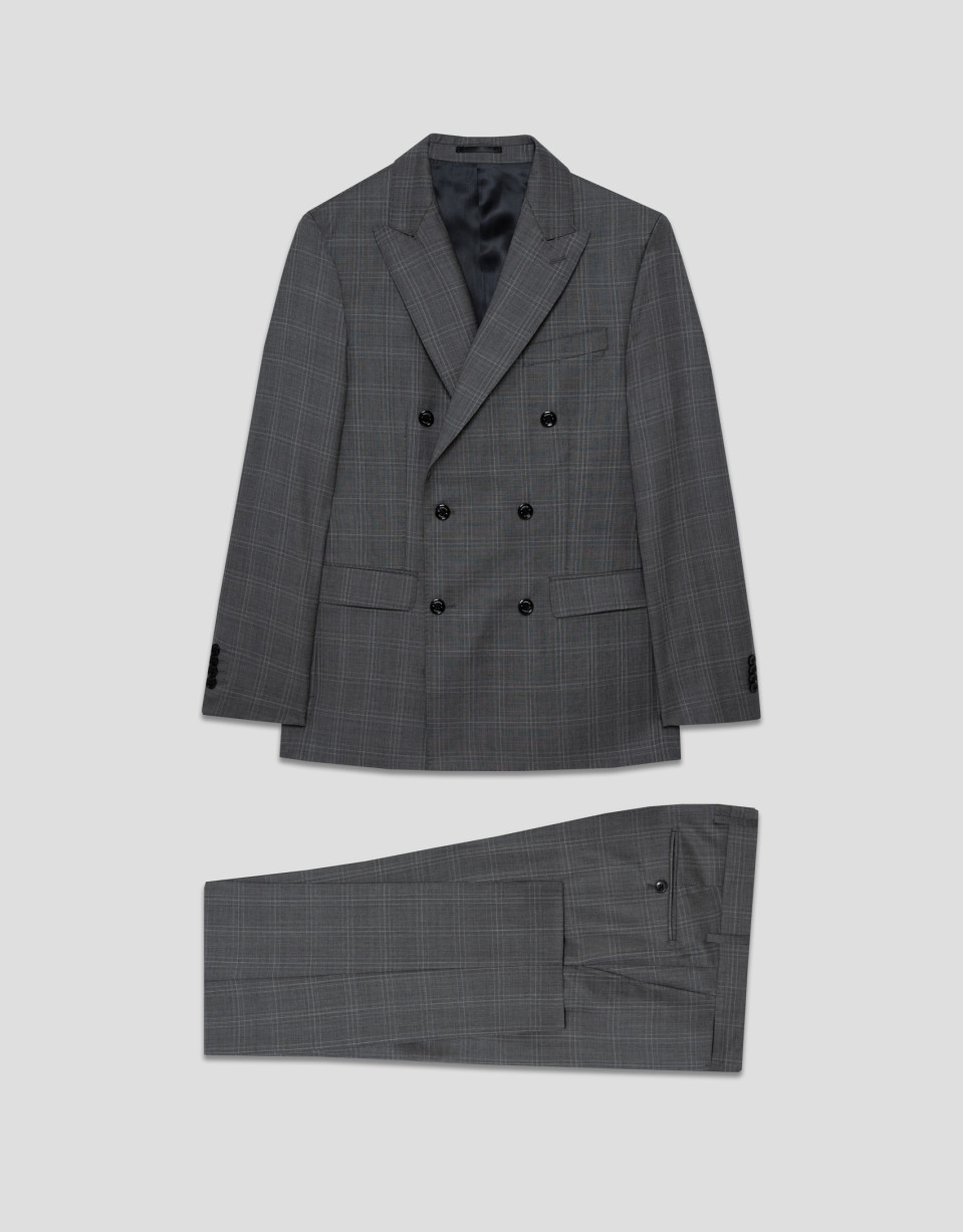 Half canvas virgin wool suit in grey tones | Roberto Verino