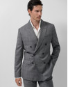 Half canvas virgin wool suit in grey tones | Roberto Verino