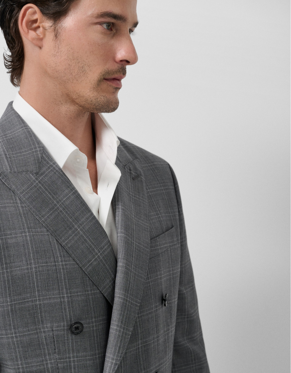 Half canvas virgin wool suit in grey tones | Roberto Verino