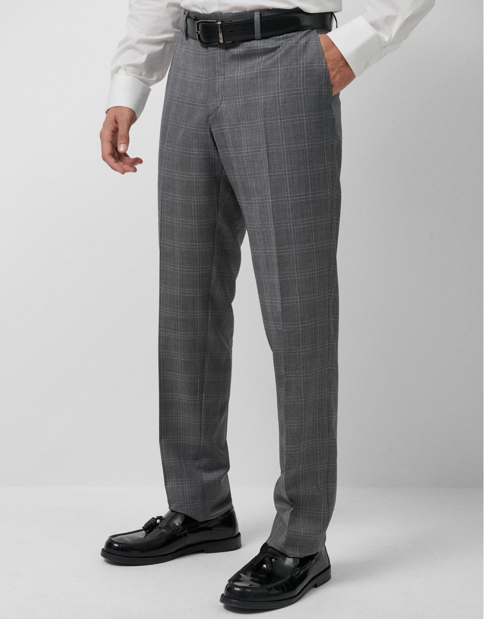 Half canvas virgin wool suit in grey tones | Roberto Verino