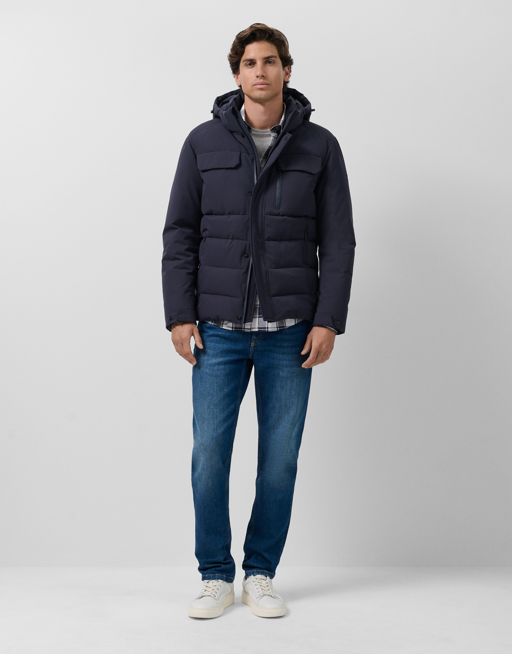 Navy blue quilted shorts with four pockets | Roberto Verino