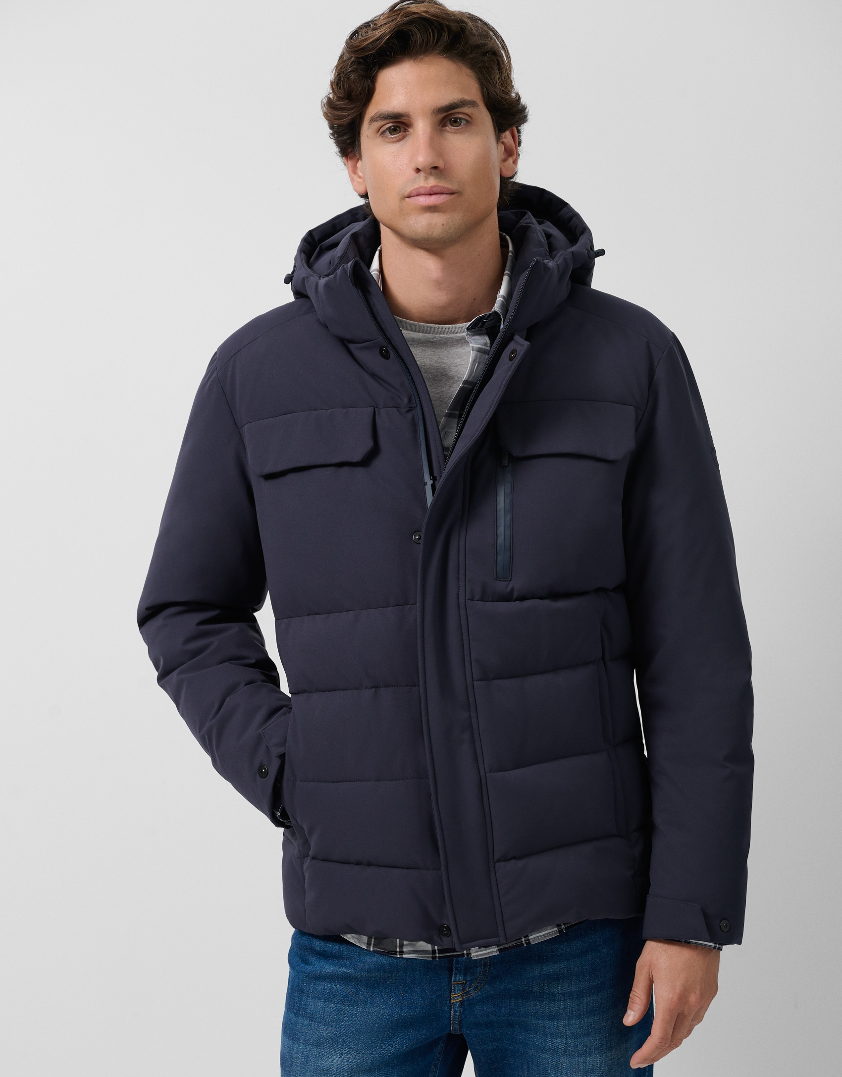 Navy blue quilted shorts with four pockets | Roberto Verino