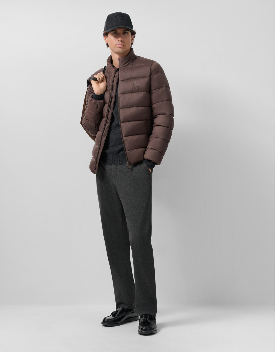 Brown padded technical jacket - Man - AW2025 | Roberto Verino