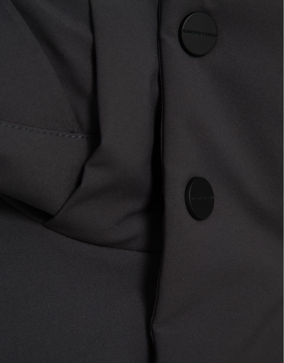 Trench largo técnico acolchado color gris oscuro | Roberto Verino