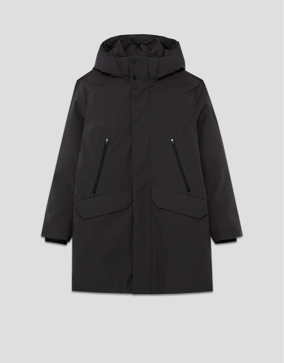 Trench largo técnico acolchado color gris oscuro | Roberto Verino