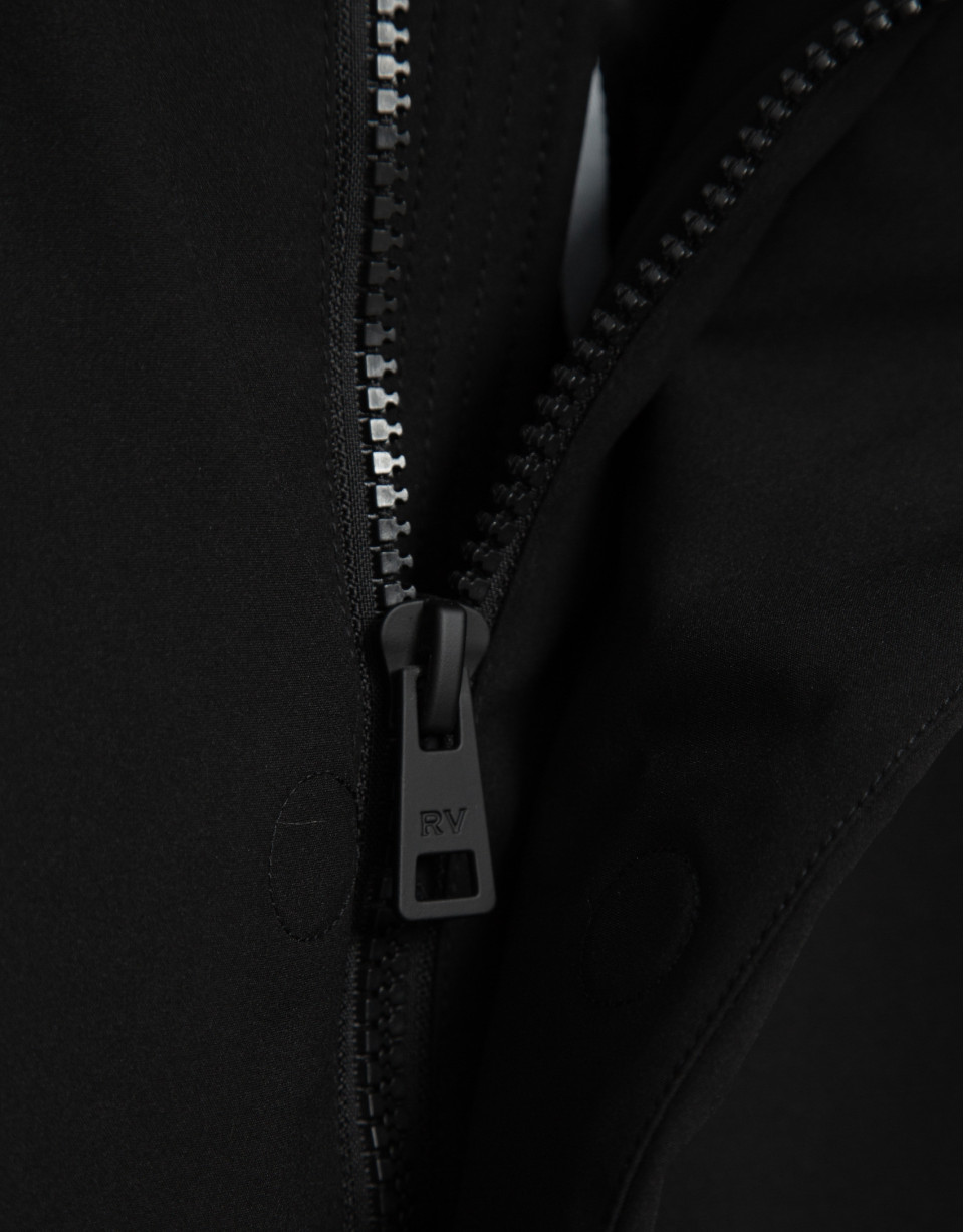Long black quilted technical trench coat - Man | Roberto Verino
