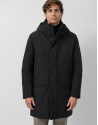 Long black quilted technical trench coat - Man | Roberto Verino