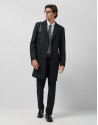 Abrigo sarga negro/blanco - Hombre - OI2025 | Roberto Verino