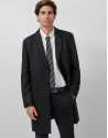 Abrigo sarga negro/blanco - Hombre - OI2025 | Roberto Verino