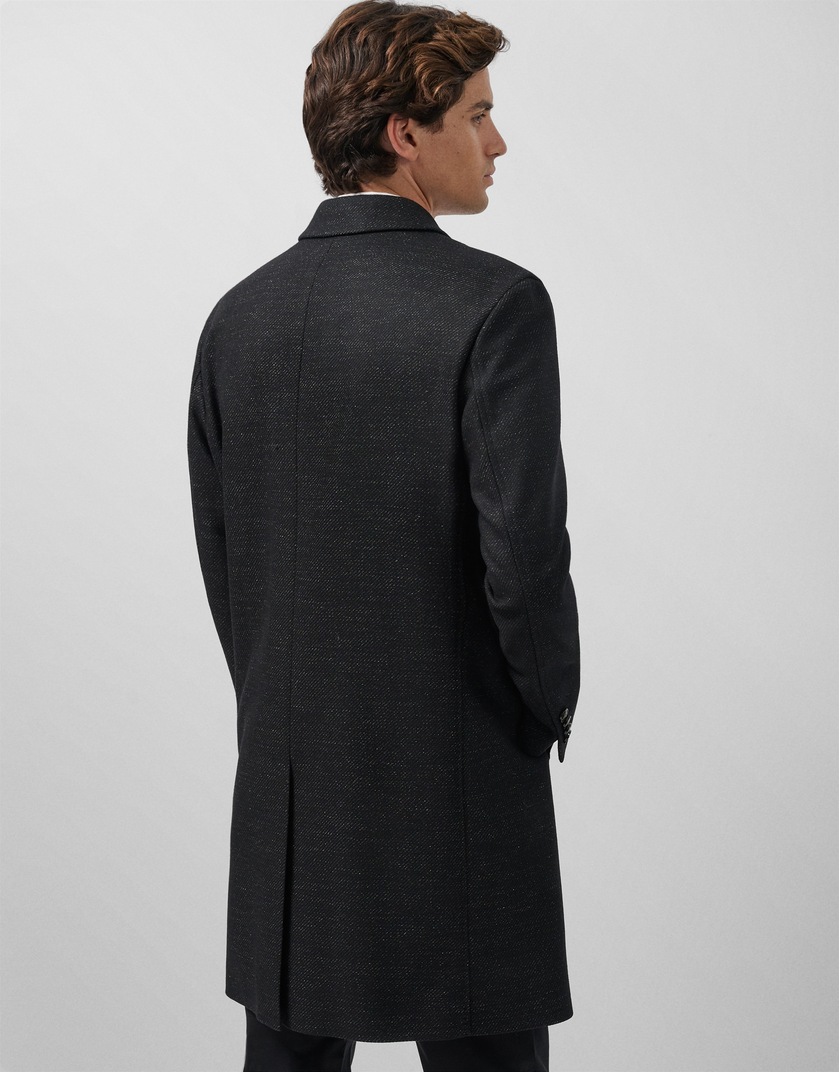 Abrigo sarga negro/blanco - Hombre - OI2025 | Roberto Verino
