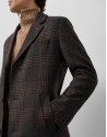 Large checkered coat in brown and natural tones | Roberto Verino