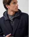 Navy cloth coat with white denim - Man - AW2025 | Roberto Verino