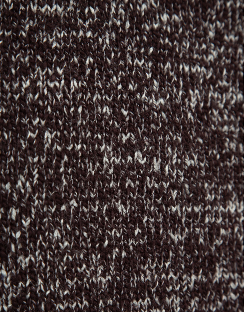 Brown/raw mouliné sweater - Man - AW2025 | Roberto Verino