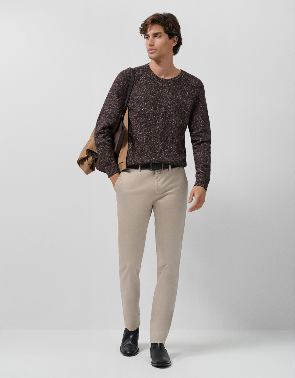 Jersey mouliné marrón/crudo - Hombre - OI2025 | Roberto Verino