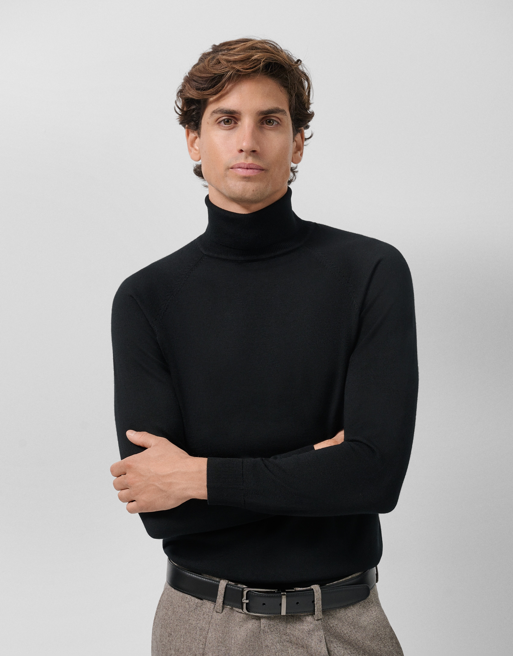 Jersey cuello cisne lana negro - Hombre | Roberto Verino