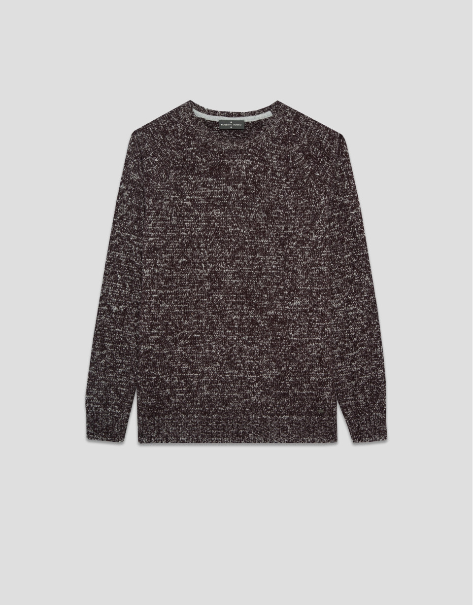 Jersey mouliné marrón/crudo - Hombre - OI2025 | Roberto Verino