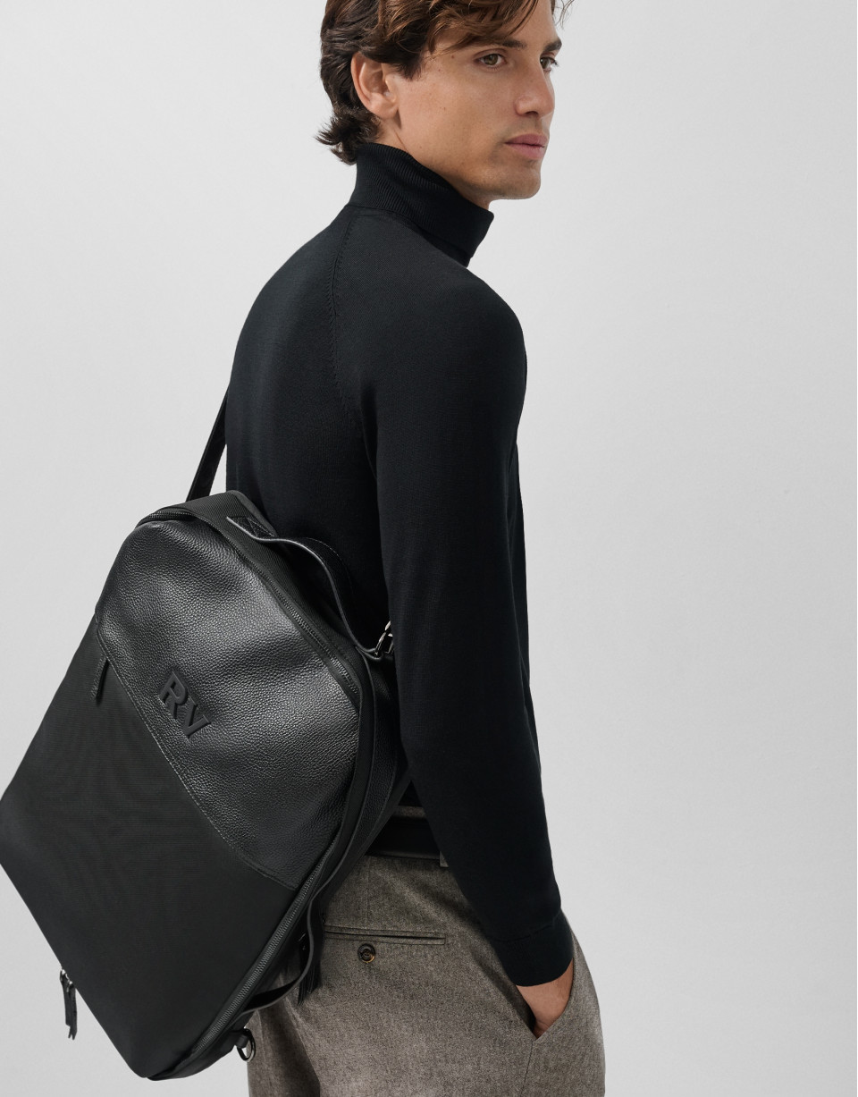 Jersey cuello cisne lana negro - Hombre | Roberto Verino