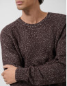 Brown/raw mouliné sweater - Man - AW2025 | Roberto Verino