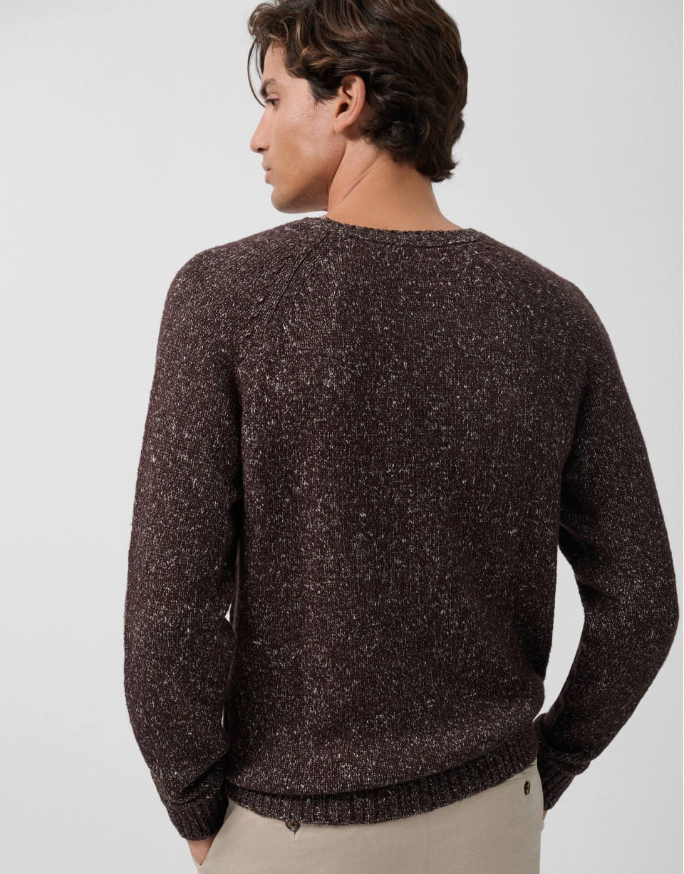 Jersey mouliné marrón/crudo - Hombre - OI2025 | Roberto Verino