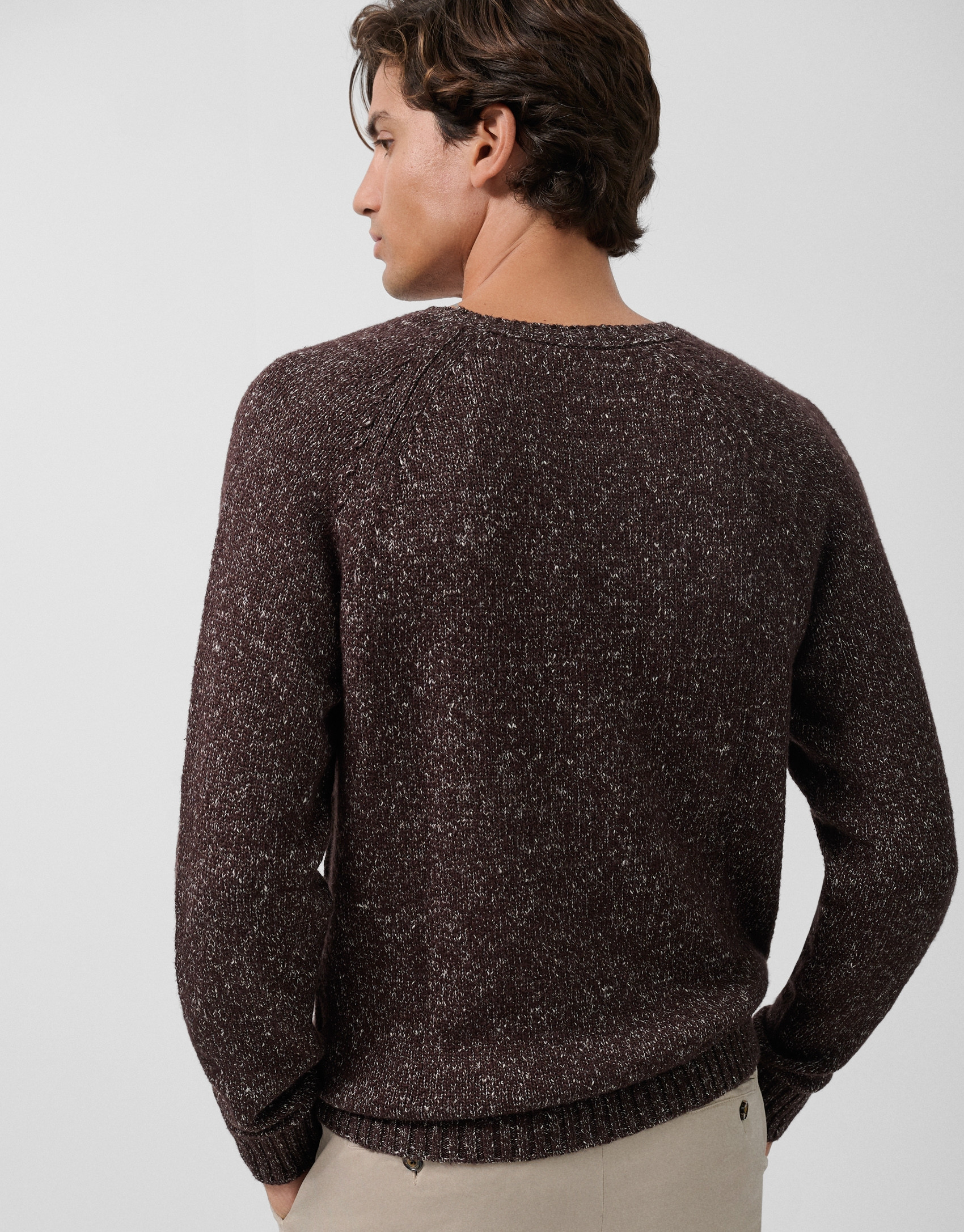 Jersey mouliné marrón/crudo - Hombre - OI2025 | Roberto Verino
