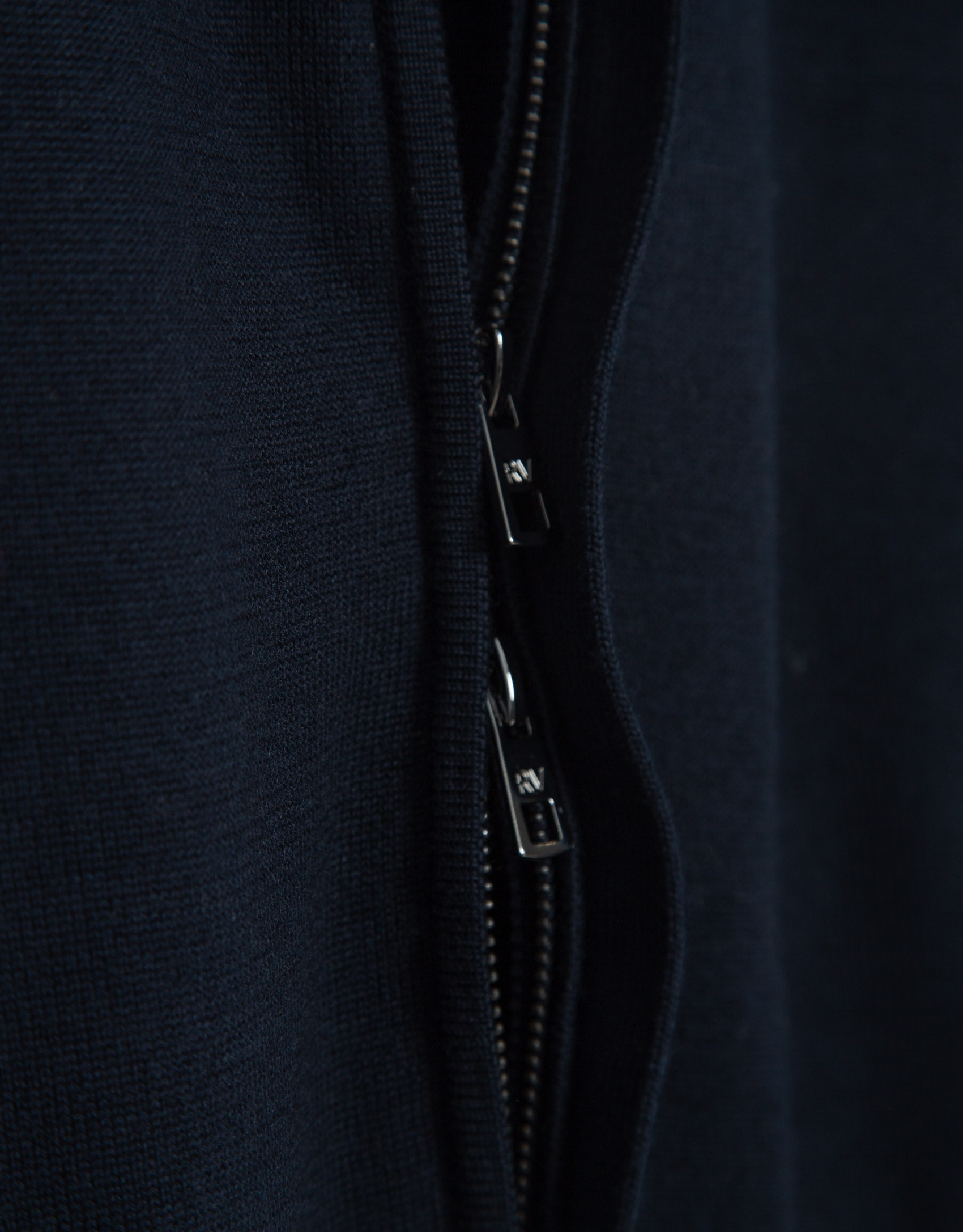 Plain high-neck navy zip-up jacket - Man | Roberto Verino