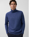 Blue melange turtleneck sweater - Man - AW2025 | Roberto Verino