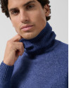 Blue melange turtleneck sweater - Man - AW2025 | Roberto Verino