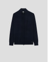 Plain high-neck navy zip-up jacket - Man | Roberto Verino