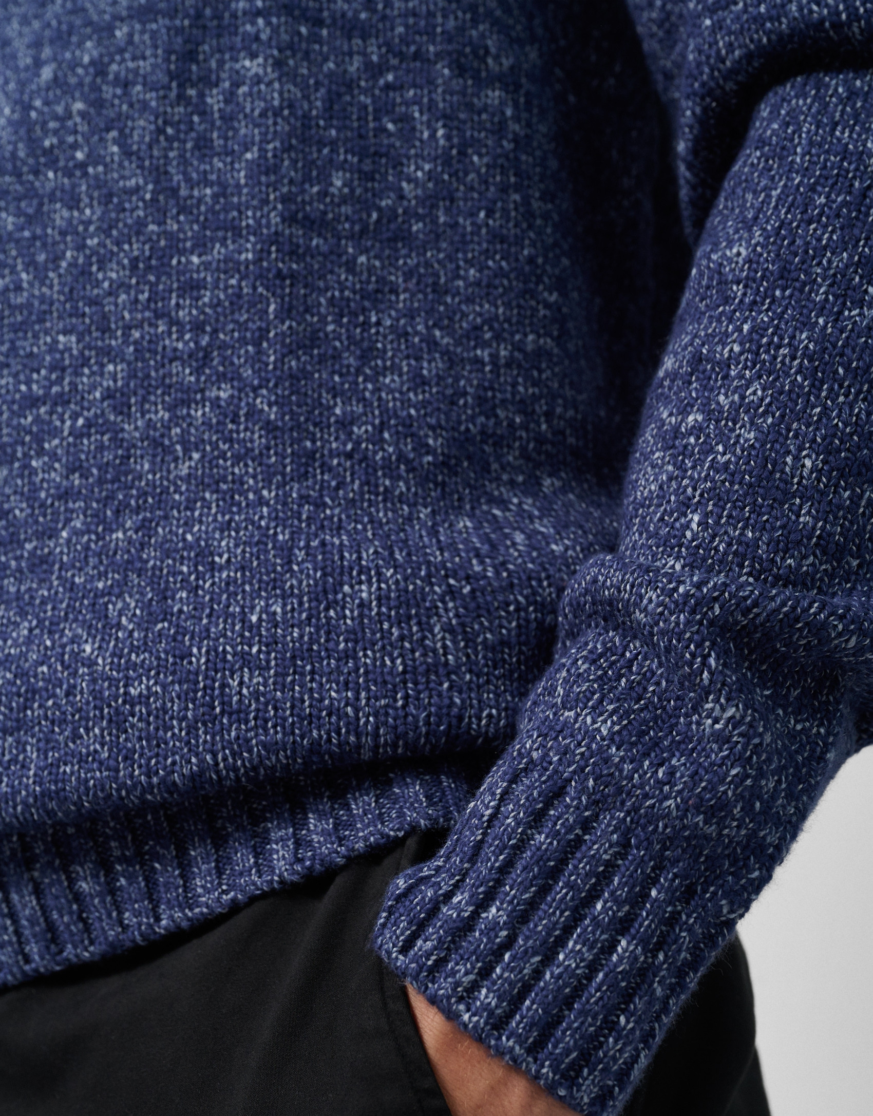 Blue/light blue mouliné sweater - Man - AW2025 | Roberto Verino