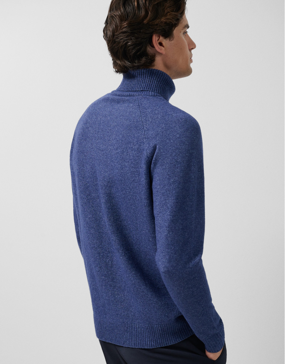 Jersey cuello cisne azul melange - Hombre | Roberto Verino