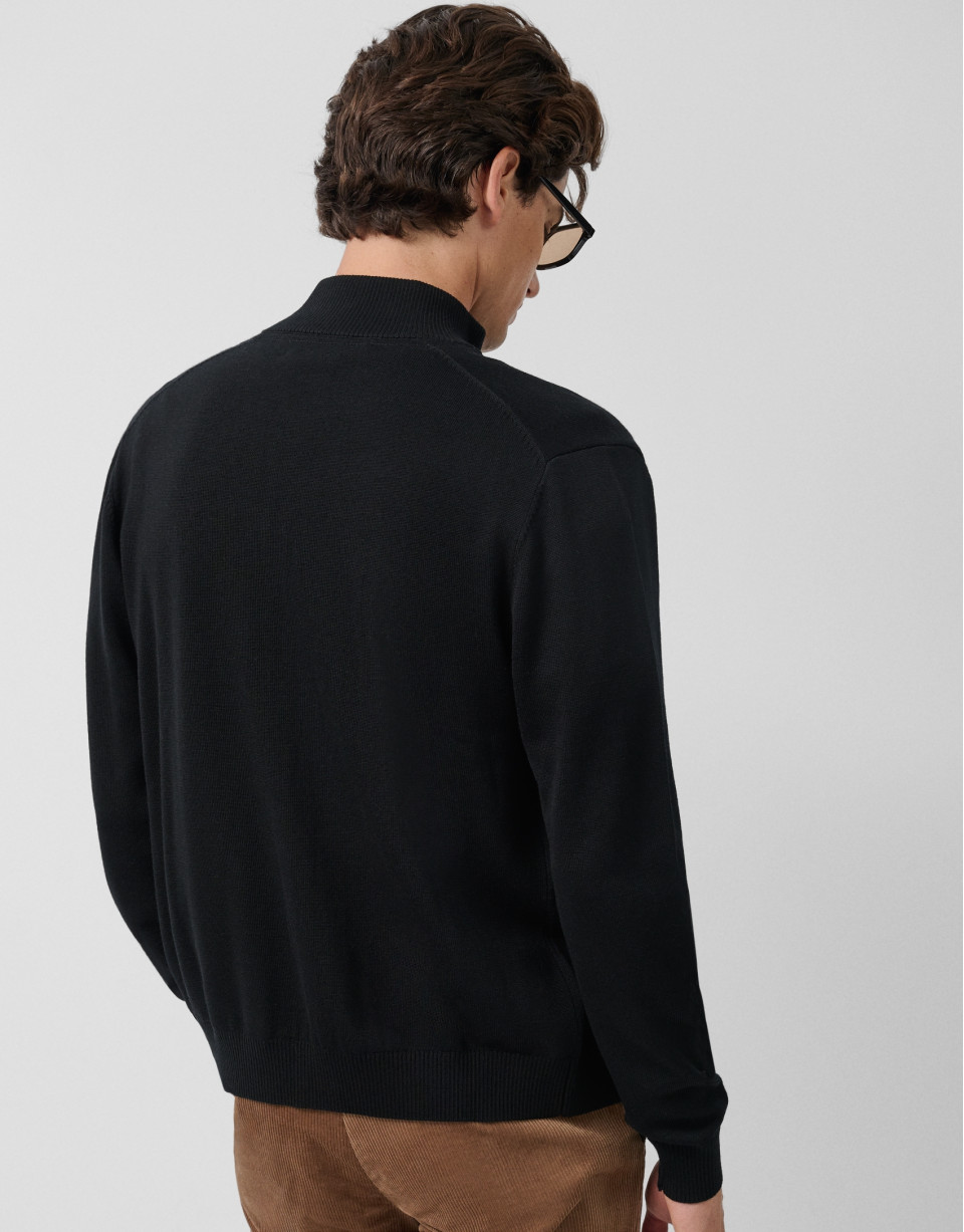 Plain black zipper jacket - Man - AW2025 | Roberto Verino