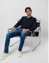 Navy polo neck sweater - Man - AW2025 | Roberto Verino