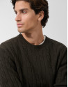 Khaki eight-stitch sweater - Man - AW2025 | Roberto Verino