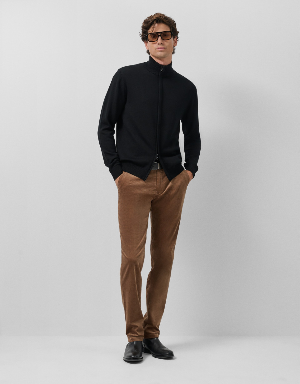 Plain black zipper jacket - Man - AW2025 | Roberto Verino