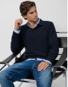 Jersey cuello polo marino - Hombre - OI2025 | Roberto Verino
