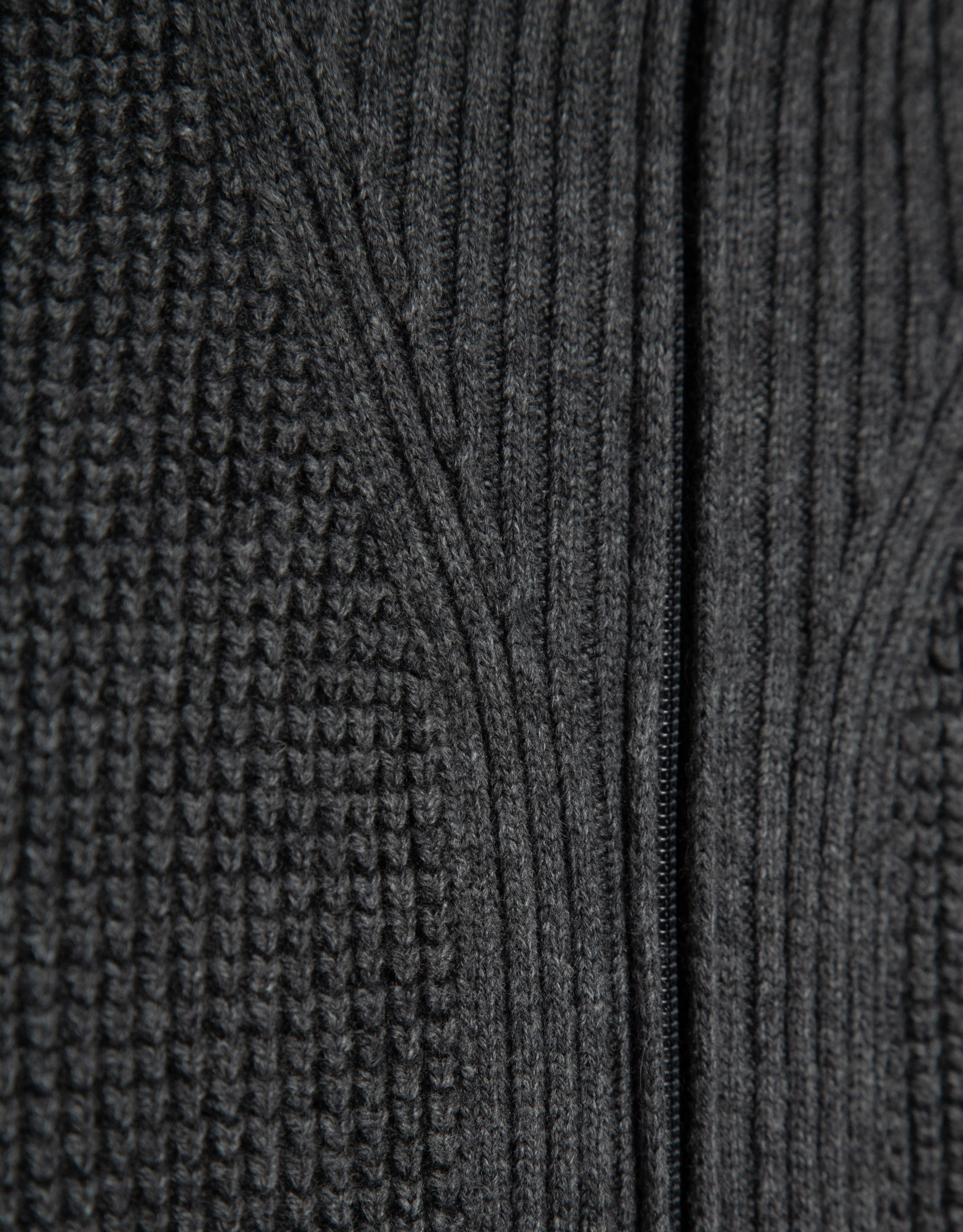 Grey melange ribbed zip-up jacket - Man | Roberto Verino