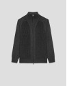 Chaqueta cremallera gris melange canalé | Roberto Verino